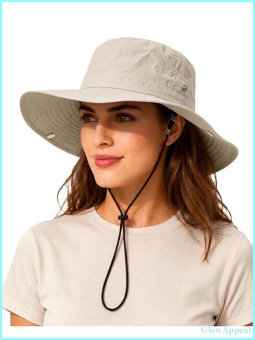 Waterproof Bucket Sun Hat Wide Brim UPF50+ Nylon Cowboy Style Packable